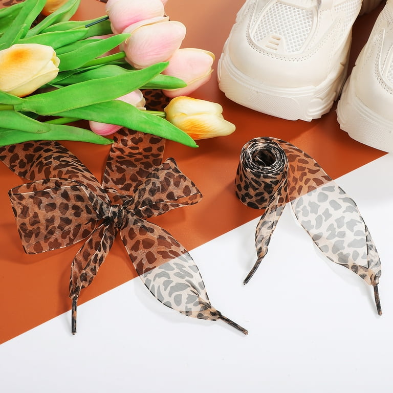 Ribbon Shoelaces Leopard Shoestrings For Sneakers Decors Ribbon Shoelaces Leopard Shoestrings For Sneakers Decors