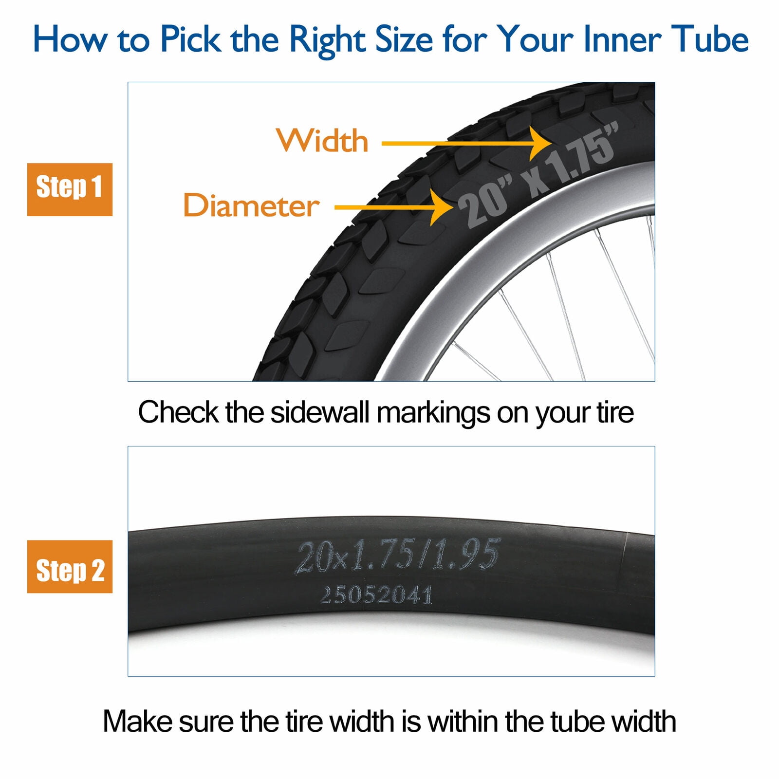 bmx inner tube size