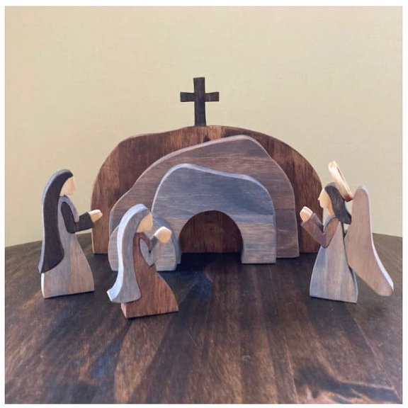 Empty Tomb | He Is Risen | Religious Easter Scene Decor,Easter Resurrection Scene