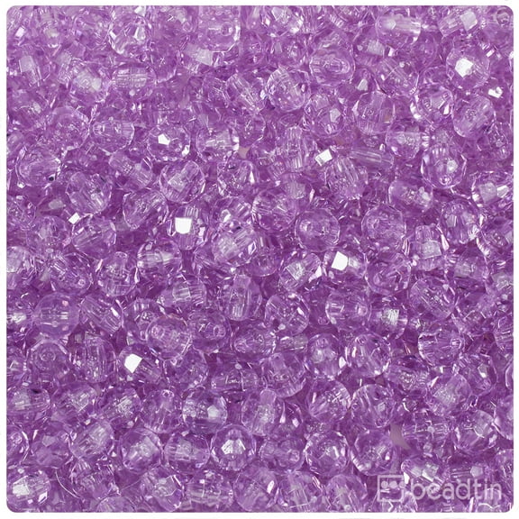 BeadTin Light Amethyst Transparent 6mm Faceted Round Craft Beads (600pcs)