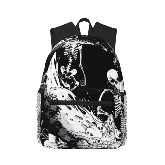 Easygdp Skeleton Wave Artwork Mochila Casual para Portátil, Mochila para Escuela, Viajes, Negocios