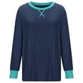 thumbnail image 5 of GigrtiJin Womens Fall Long Sleeve Tops Color Block Round Neck Casual Cute T Shirts Winter Clothes Basic Tees, 5 of 5