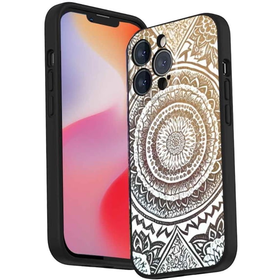 Mandala-Design-198 Phone Case, Degined for iPhone 14 Pro Max Case Men Women, Flexible Silicone Shockproof Case for iPhone 14 Pro Max