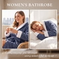 thumbnail image 2 of HEARTNICE Womens Plush Hooded Robe, Soft Fluffy Fleece Long Warm Bathrobes,(Dark Grey,S-M), 2 of 6