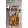 thumbnail image 3 of Ambesonne Savannah Quilted Bedspread Set 2 Pcs, Wild Cheetah Blurry Back, Twin Size, Apricot Ginger and Dust, 3 of 3