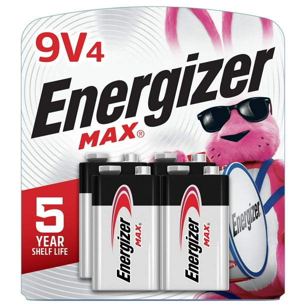 Batería alcalina Energizer MAX de 9 V, paquete de 4