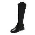 thumbnail image 2 of Styesk Boots for Women Martins Boots For Women In Fall And Winter New Style British Style Fashionable Round Toe Front Lace-up Mid-heeled Handsome Motorcycle Boots For Women Work Boots for Women, 2 of 6