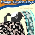 thumbnail image 5 of Black and Beige Leopard Print 17" School Backpacks for Teens,Waterproof Oxford Fabric,S-Shape Padded Straps for School,Travel,Hiking,Camping, 5 of 6