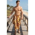 thumbnail image 3 of LA LEELA Men's Swimwear Beach Summer Pareo Long Sarong Wrap One Size Tawny, Turtle Vacation Holiday Aloha, 3 of 5