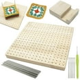 thumbnail image 1 of Wooden Crochet Blocking Board Handcrafted Knitting Blocking Mat Set for Knitting Needlework, 1 of 9