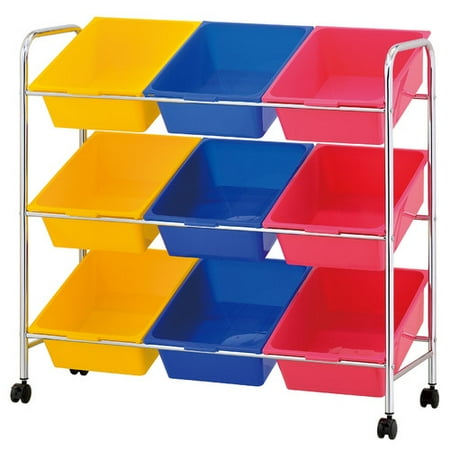 sorbus bins organizer rolling bin plastic yellow pink cart dialog displays option button additional opens zoom
