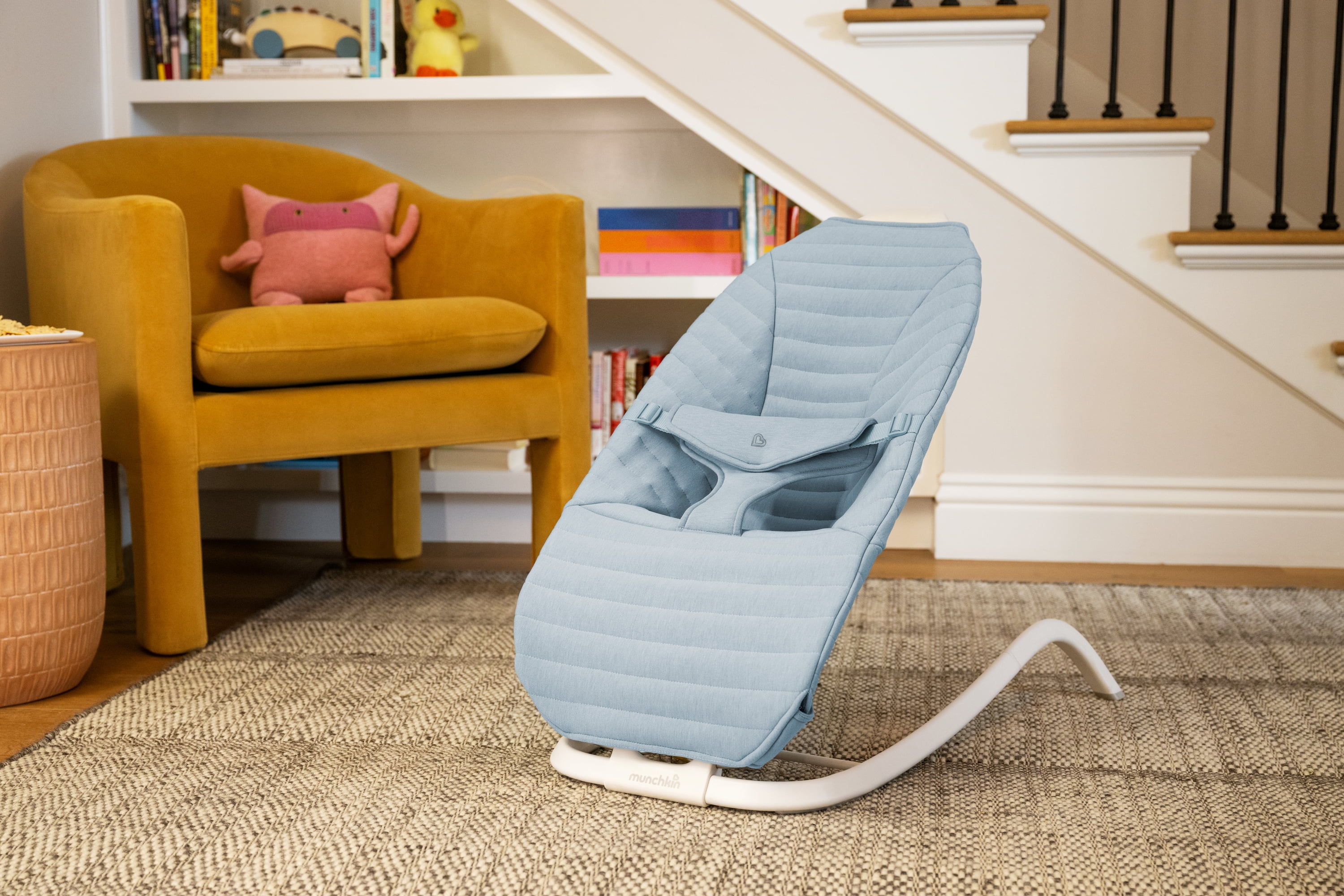 Munchkin® Premium Seat Cover for Bouncer & Rocker, Soft, Machine Washable, Removable Fabric, Ice Blue