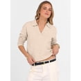 thumbnail image 5 of UZMOG Sweaters for Women, Polo V Neck Long Sleeve Sweaters Lightweight Dressy Casual Business Basic Knit Pullover Top, 5 of 7