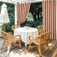 thumbnail image 3 of Outdoor Curtains for Patio Waterproof Burnt Orange Stripes Indoor/Outdoor Curtain Tiebacks Vertical Striped Privacy Curtain Sun Block Grommet Drapes for Pergolas Gazebo Porch 2 Panel 54x84 Inch, 3 of 9