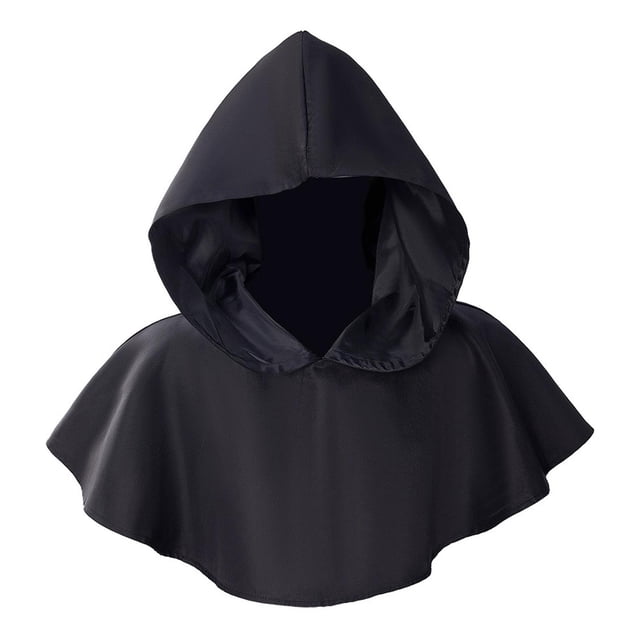 Capucha de Halloween Caballero de Halloween creativo con capucha Poncho de Halloween divertido Medieval Negro Yuyangstore Capucha de Halloween