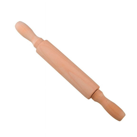 Viveous Kids Mini Rolling Pin Wooden Playdough Roller for Baking Pastry and Crafts Comfortable Handle for Home Baking and Holiday Decor 23CM