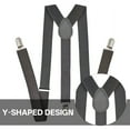 thumbnail image 6 of GASTROPOD Suspenders for Men Elastic Polyester Strap Adjustable Length Suspenders for Men Heavy Duty 3 Clips Pure Color Men's Suspenders 2.5x100cm,Light Gray, 6 of 7