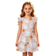 thumbnail image 4 of Gunia Little Girls Nightgown Princess Pajamas Halloween Ghost Flutter Sleeve Nightgown Summer Casual Halloween Print Dress Night Gowns Pjs Loungewear Pink 7-8 Years, 4 of 5