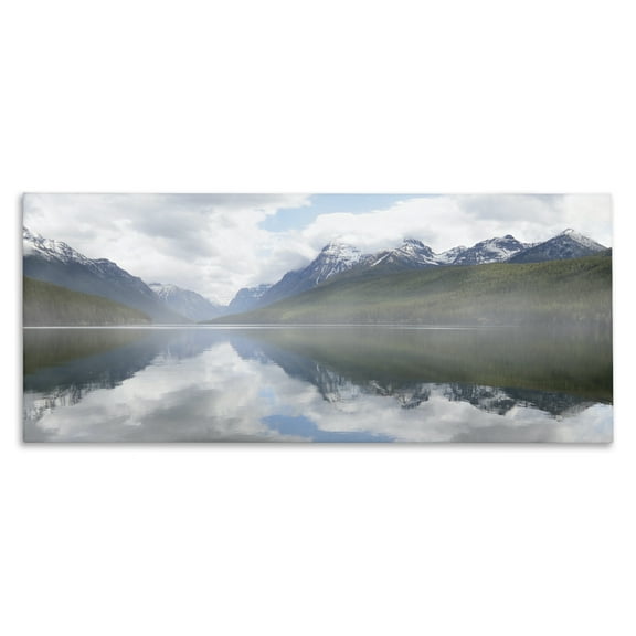 Stupell Industries Mountain Peak Reflections Landscape Photography Gallery Wrapped Canvas Art Print Wall Art, 24 x 10