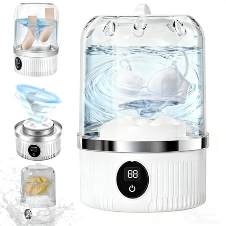 portable underwear washer, mini washing rechargeable cordless washing-machine with digital timer display, wireless washing machine for home use, usb charging laundry for apartments, hotels, travel