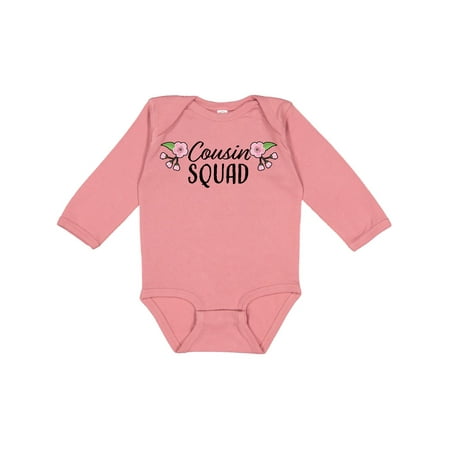 

Inktastic Cousin Squad with Flowers Gift Baby Girl Long Sleeve Bodysuit