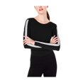 thumbnail image 2 of MATERIAL GIRL Womens Black Long Sleeve Jewel Neck Body Suit Top M, 2 of 2