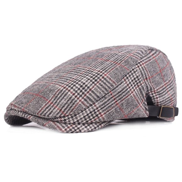 RICHTOER Casquette Gavroche Béret Hommes Femmes Casquettes Plates Été Coton à Carreaux Chapeau Extérieur (Couleur 1)