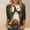 #0253-Brown, variant on Neewe Fashion Print 3/4 Sleeve Shirts for Women Casual Fall Fashion Crewneck Tunic Tops Work Outfit Blouse