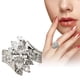 thumbnail image 2 of Mujeres Gorgeous Irregular Sparkling RingSilver Anillos Zirconia Boda Joyería de compromiso 6 10, 2 of 8