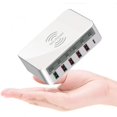 thumbnail image 2 of 6-Port USB Smart Charger Source Adapter QC3.0 Universal Wireless Charger with Screen Digital Display White UK plug, 2 of 5