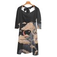 thumbnail image 4 of Robe Évasée Col Carré Élégante Mode Féminine Imprimée Nature Sauvage, 4 of 5