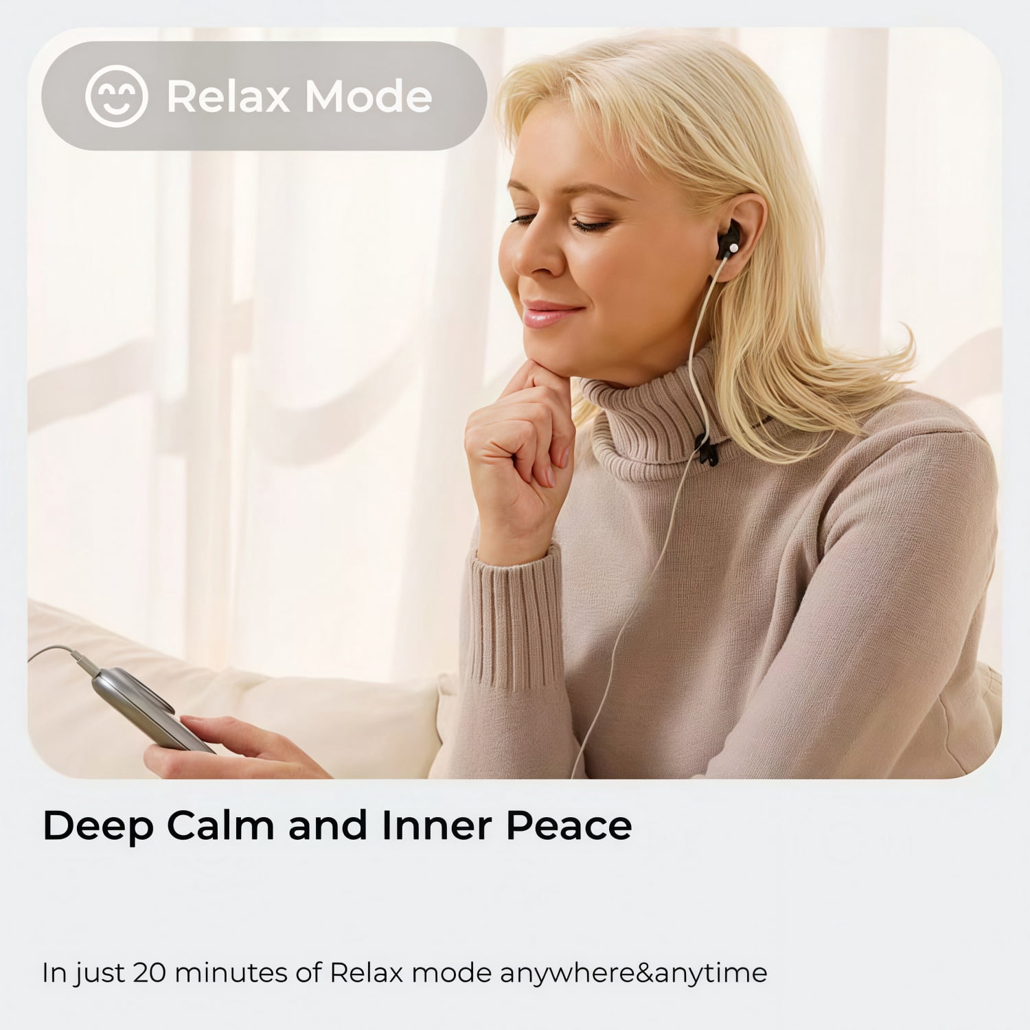 ZenoWell Luna Vagus Nerve Stimulator, Migraine Relief, Feel Calmer, Relax, 4 Modes, Silver