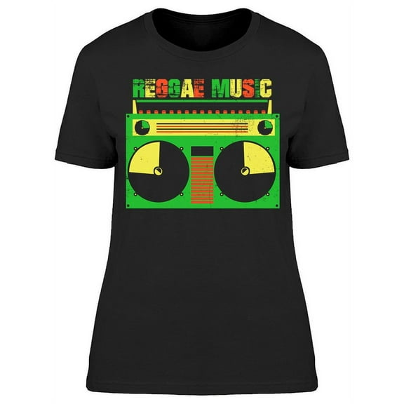 Vintage Boombox Reggae Music T-Shirt Women -Image by Shutterstock, Female XX-Large