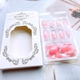 thumbnail image 4 of Uñas postizas adhesivas DAJIJIYOU de 24 piezas con diseño de lazo y punta francesa, 4 of 7