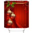 thumbnail image 2 of 4PCS Happy New Year Shower Curtain Set with Rugs, Toilet Lid Cover and Bath Mat, Elk Shower Curtain with 12 Hooks, Durable Christmas Bathroom Decor Set, 2 of 7