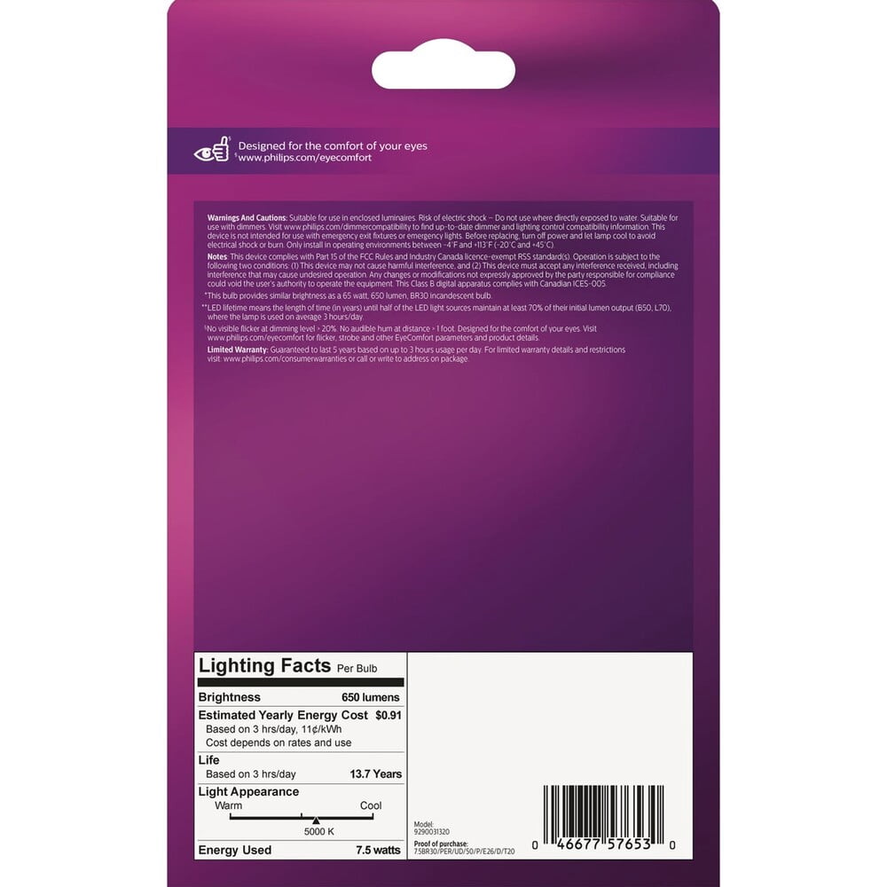 Philips Lighting LED Master Philips 65w Br30 Dl Led Bulb 576538 — Residential Use, Standard Application