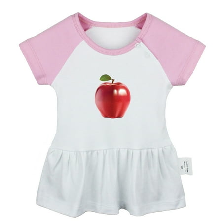 

Fruit Apple Pattern Dresses For Baby Newborn Babies Skirts Infant Princess Dress 0-24M Kids Graphic Clothes (Pink Raglan Dresses 12-18 Months)