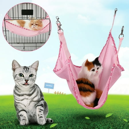 Dog Hammock Bed VBESTLIFE Kitten Hammock Bed,3 Colors Cute Small Pet Cat Dog Cage Hammock Kitten Puppy Ferret Soft Hanging Bed Animal Rest Dog Cage Hammock ()