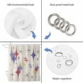 thumbnail image 3 of Red Yellow Diamond Shower Curtain, Waterproof Shower Curtains for Bathroom, Modern Geometric Middle Century Beige Washable Fabric Bathtub Curtain Set Bath Decor with 12 Hooks 72"x78", 3 of 6
