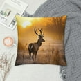 thumbnail image 2 of Nawypu Winter Sunrise Deer Animal Nature Landscape Sunshine Animal Pillow Covers Pillowcases Home Decor Bed Couch Sofa Office Living Room Cushion, 2 of 5
