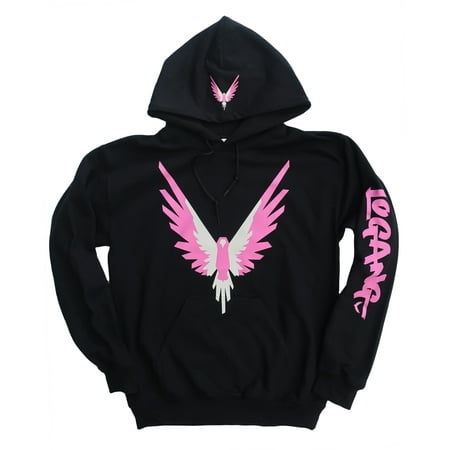 Logang Logan Paul Maverick Adult Black Hoodie (Pink and White Bird