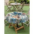 thumbnail image 5 of Outdoor Tablecloth with Umbrella Hole, Coastal Octopus Spillproof Waterproof Outdoor Table Cover, Vintage Summer Beach Coral Ocean Patio Tablecloths for Party/Garden/Picnic, Round 60 inch, 5 of 9