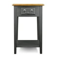 thumbnail image 6 of Leick Home 9041-SL One Drawer Square Side Table with Shelf, Medium Oak and Slate Black, 6 of 14