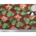 thumbnail image 2 of Soimoi Red Cotton Duck Fabric Leaves & Floral Fabric Prints By Yard 44 Inch Wide, 2 of 3