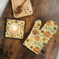 thumbnail image 5 of Fall Sunflower Pumpkin Kitchen Oven Mitt and Pot Holder Sets 2 Pcs for Baking, Cooking and Grilling, Heat Resistant Up To 392 °F, 5 of 7