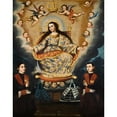 thumbnail image 2 of Marcos Zapata y taller 12x14 Gold Ornate Wood Frame and Double Matted Museum Art Print Titled - Seated Madonna with Graduation of the Garcia Brothers (ca. 1750 - Ca. 1760), 2 of 4