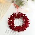 thumbnail image 4 of Dserhfy Christmas Ornaments Red Flocking Candy Cane Reindeer Bow Snowflake Hanging Decoration for Tree Home Decor, 4 of 7