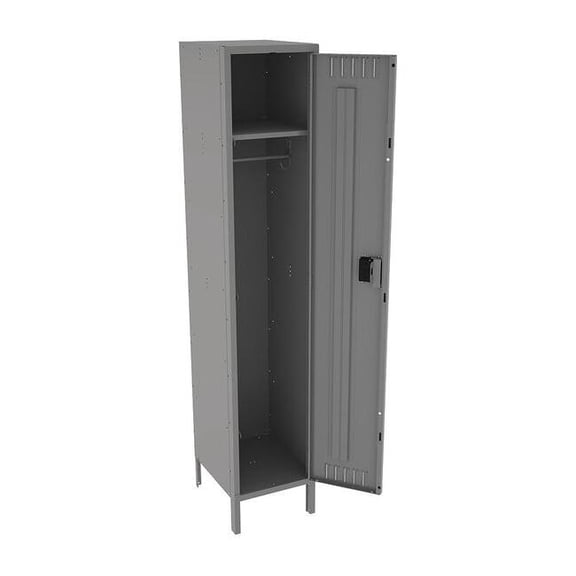 Wardrobe Locker, 15 in W, 18 in D, 78 in H, (1) Tier, (1) Wide, Gray