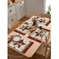 thumbnail image 6 of Christmas Red Wood Grain Kitchen Dining Table r Accessories 4/6pcs Placemat Heat Resistant Tableware Pads Mats, 6 of 7
