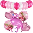 thumbnail image 1 of Kit de globos de fiesta Mylar con forma de flamenco, de látex, 16 unidades, 1 of 1
